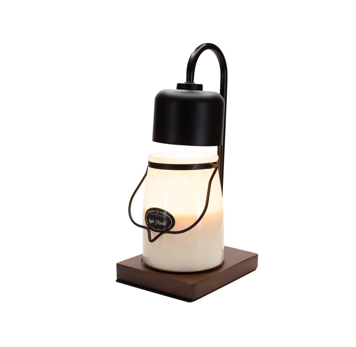 Black & Wood Arched Candle Warmer Lamp