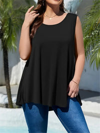 Black Sleeveless Plus Size Top