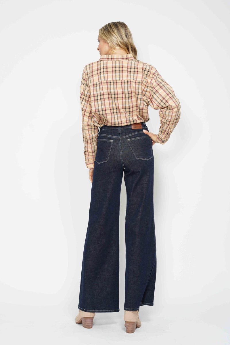 Judy Blue Tummy Control Retro Wide Denim Pants