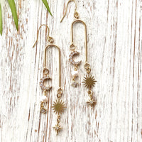 Sun moon celestial boho earrings boutique salon jewelry