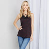 Noir Black W/ Red Heart Prints Lace V Neck Criss Cross Plus