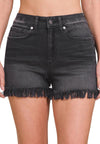 Raw Frayed Edge Black Short Her