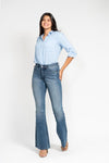 MR Tummy Control Vintage Wash Cut Hem Flare