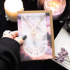 Rose Quartz Crystal Necklace on Greeting Card