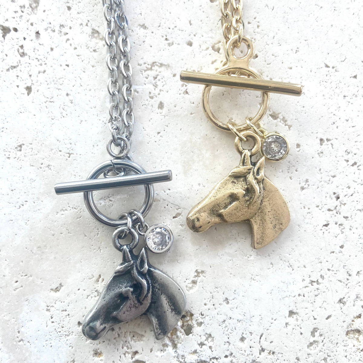 Horse necklace equestrian jewelry, Derby boutique style