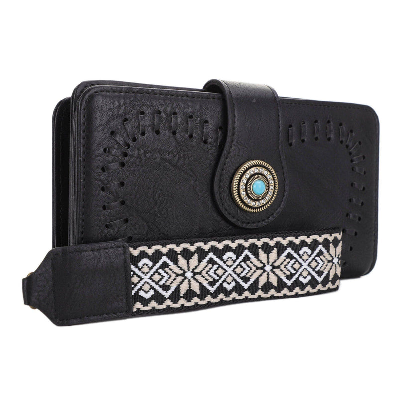 ES60166 Dolly Western Wallet With Boho Wristlet Strap