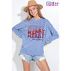 Merry christmas glitter side slit long sleeve top