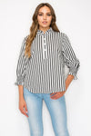 Black White Striped Top