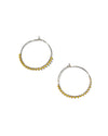 Colorful Beaded Hoop Earrings - Green