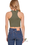 Racerback Texture Seamless Crop Tank Top