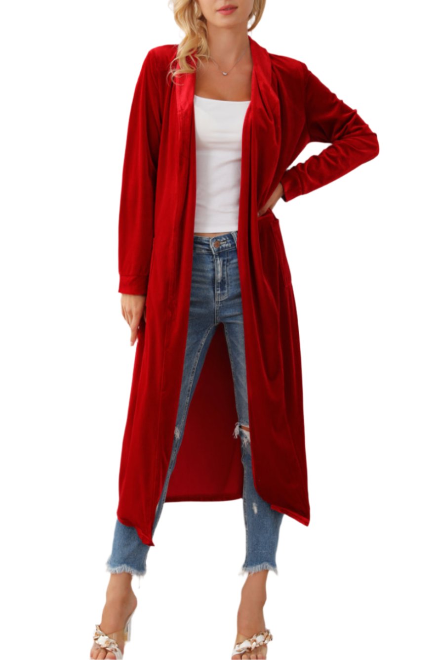 Velvet Red Long Duster