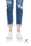 KanCan Slim Boyfriend Distressed Crop Jean