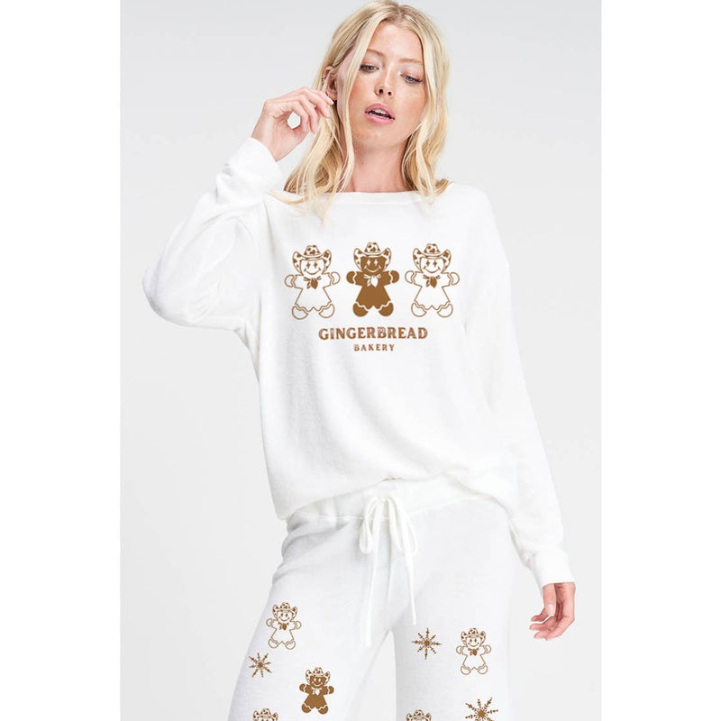 Christmas print soft loungewear set