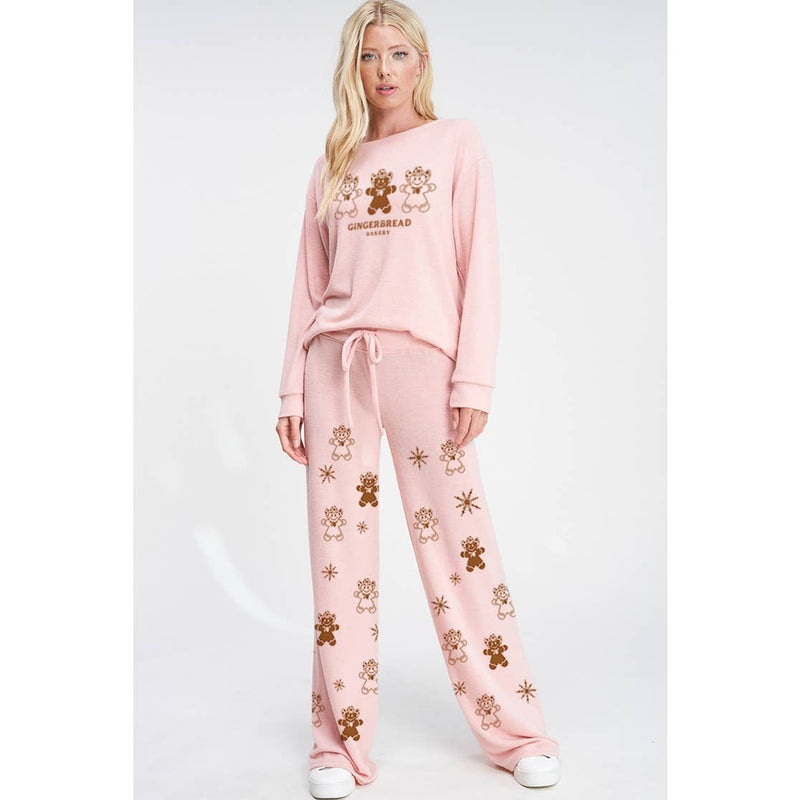 Christmas print soft loungewear set