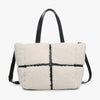 Marlene Sherpa Contrast Tote w/ Dual Handles