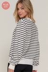 Long Sleeve Crew Neck Striped Sweatshirt