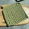 Cotton Crocheted Pot Holder, earth colors