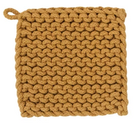 Cotton Crocheted Pot Holder, earth colors