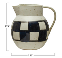 Stoneware Pitcher  Checkered