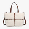 Marlene Sherpa Contrast Tote w/ Dual Handles