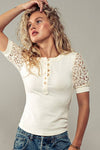 Floral Lace Henley Top