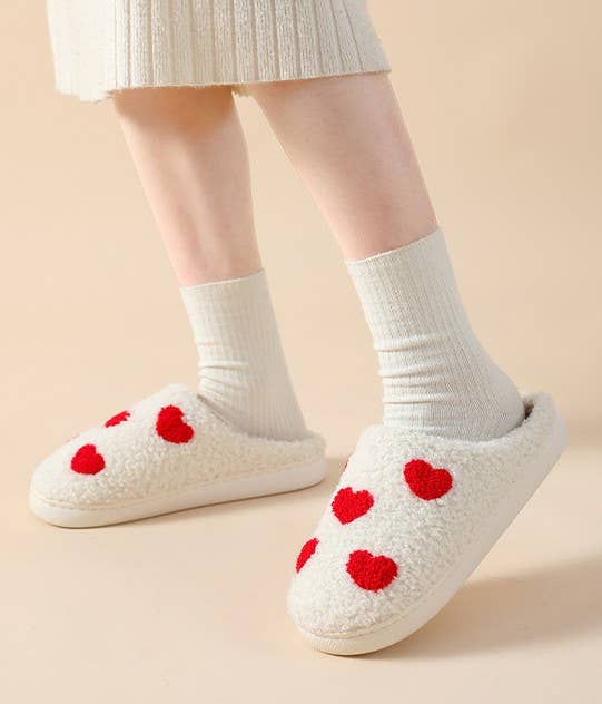 SOFT PLUSH MUSHROOM HEART RAINBOW WARM SLIPPERS | 40SP014