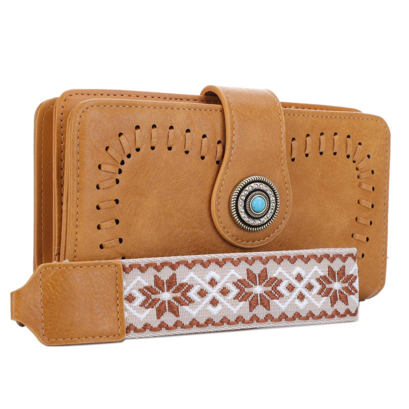 ES60166 Dolly Western Wallet With Boho Wristlet Strap