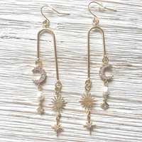 Sun moon celestial boho earrings boutique salon jewelry