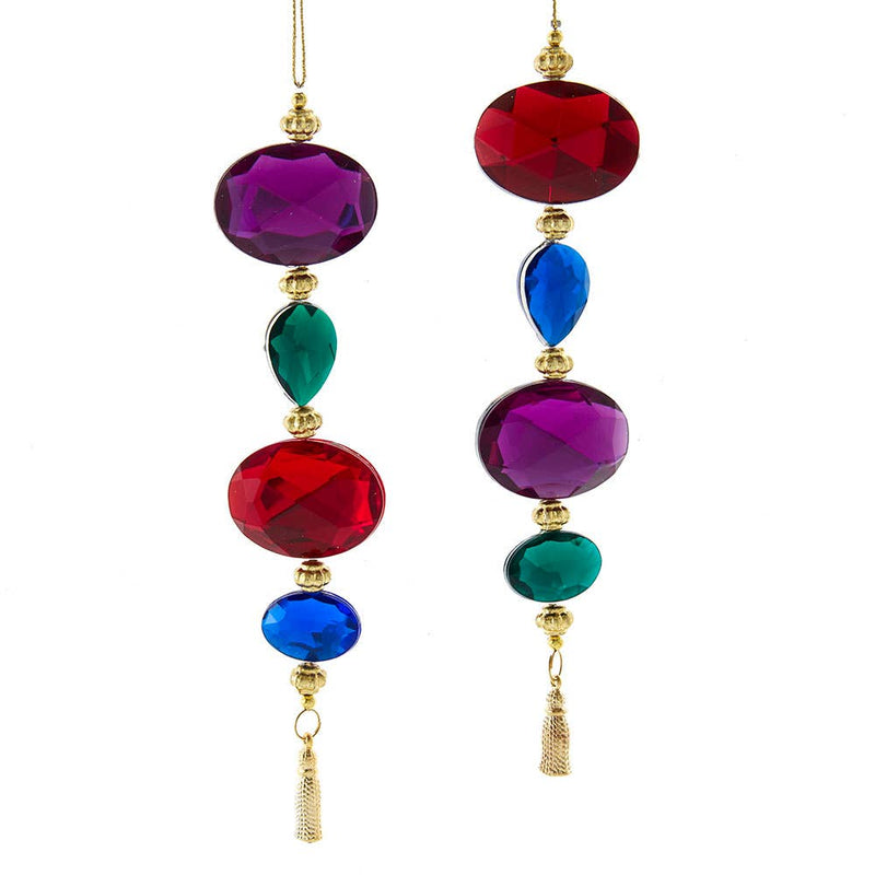 Multi Jeweled Dangle Ornaments, 2 Assorted