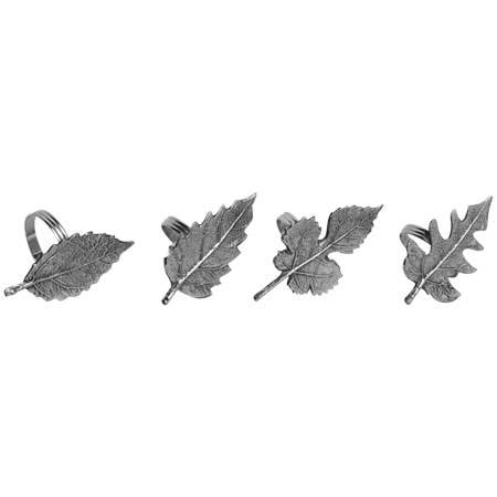 Leaf Napkin Rings Gold set of 4