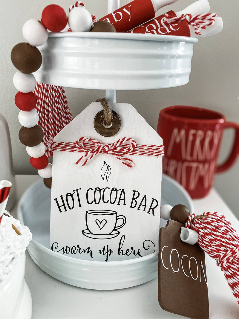 Hot Cocoa Bar Wooden Sign Decor