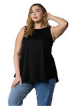 Black Sleeveless Plus Size Top