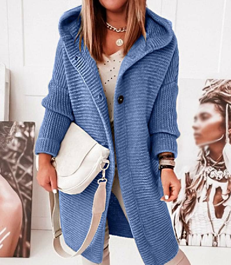 Hooded Blue Small Commuter Cardigan