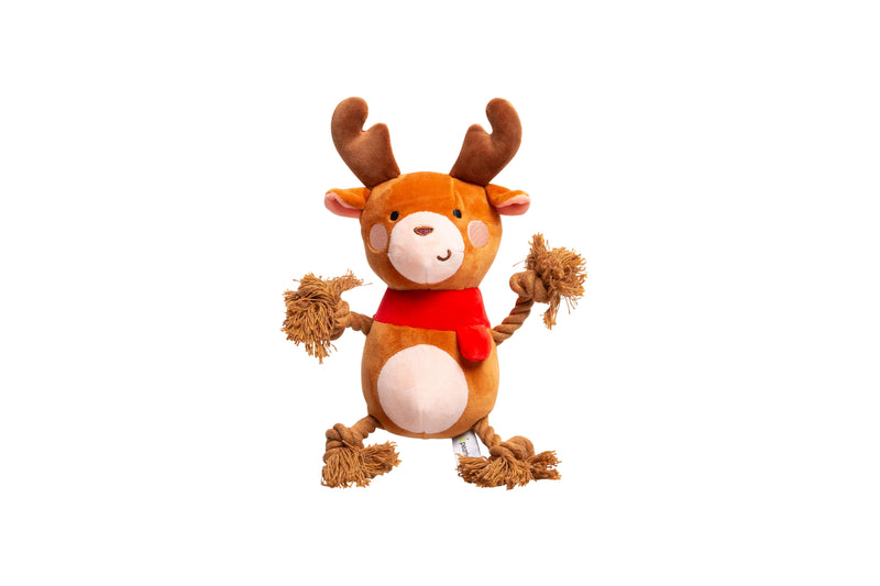 Reindeer Plush Rope Dog Toy