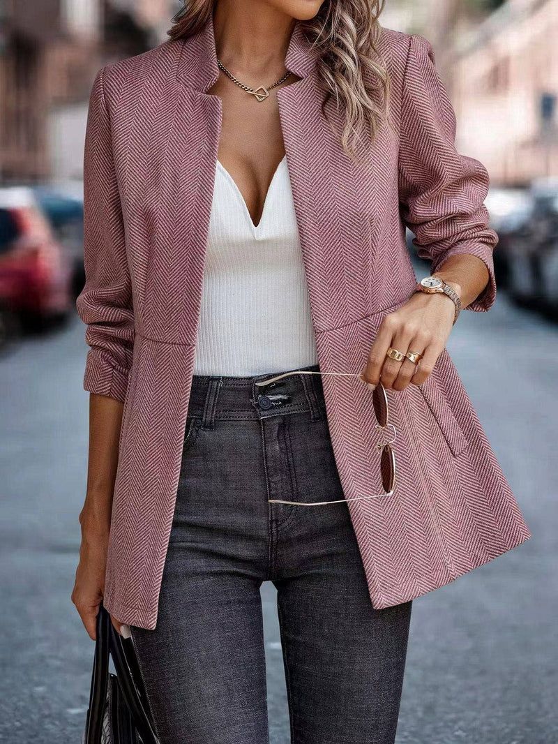 Open Front Blazer Pink Small