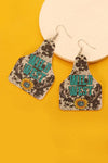 Western Print Leather Earrings