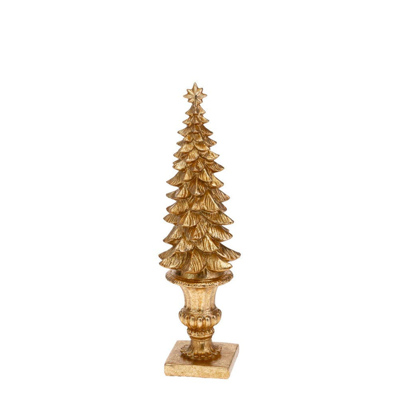 Small Gold Pine Tree Topiary Christmas