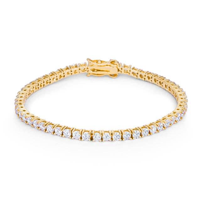 Gold Zirconia Tennis 7"Bracelet