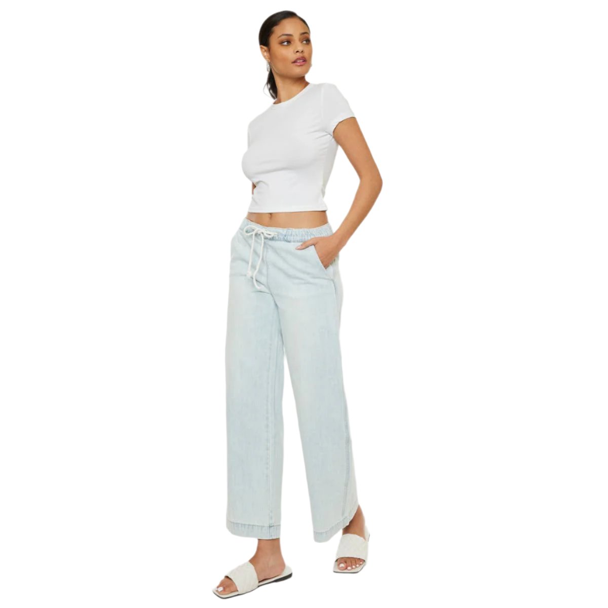 Mid Rise Wide Leg Jean Kancan