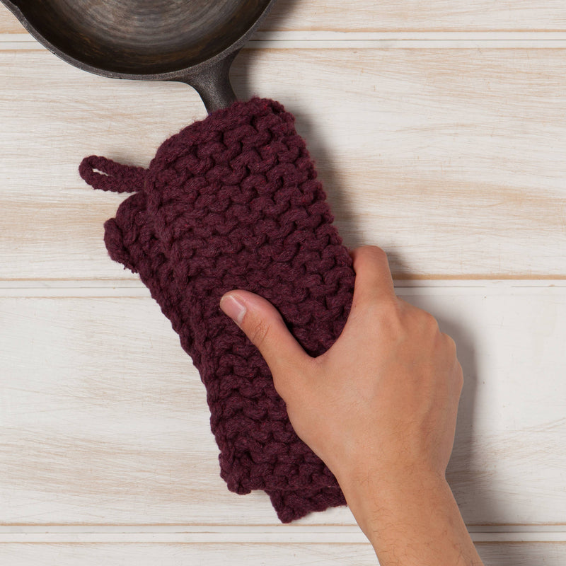 Wine Knit Potholder